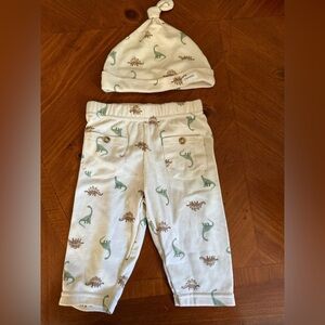 Tahari dinosaur 0-3 month hat and pants
